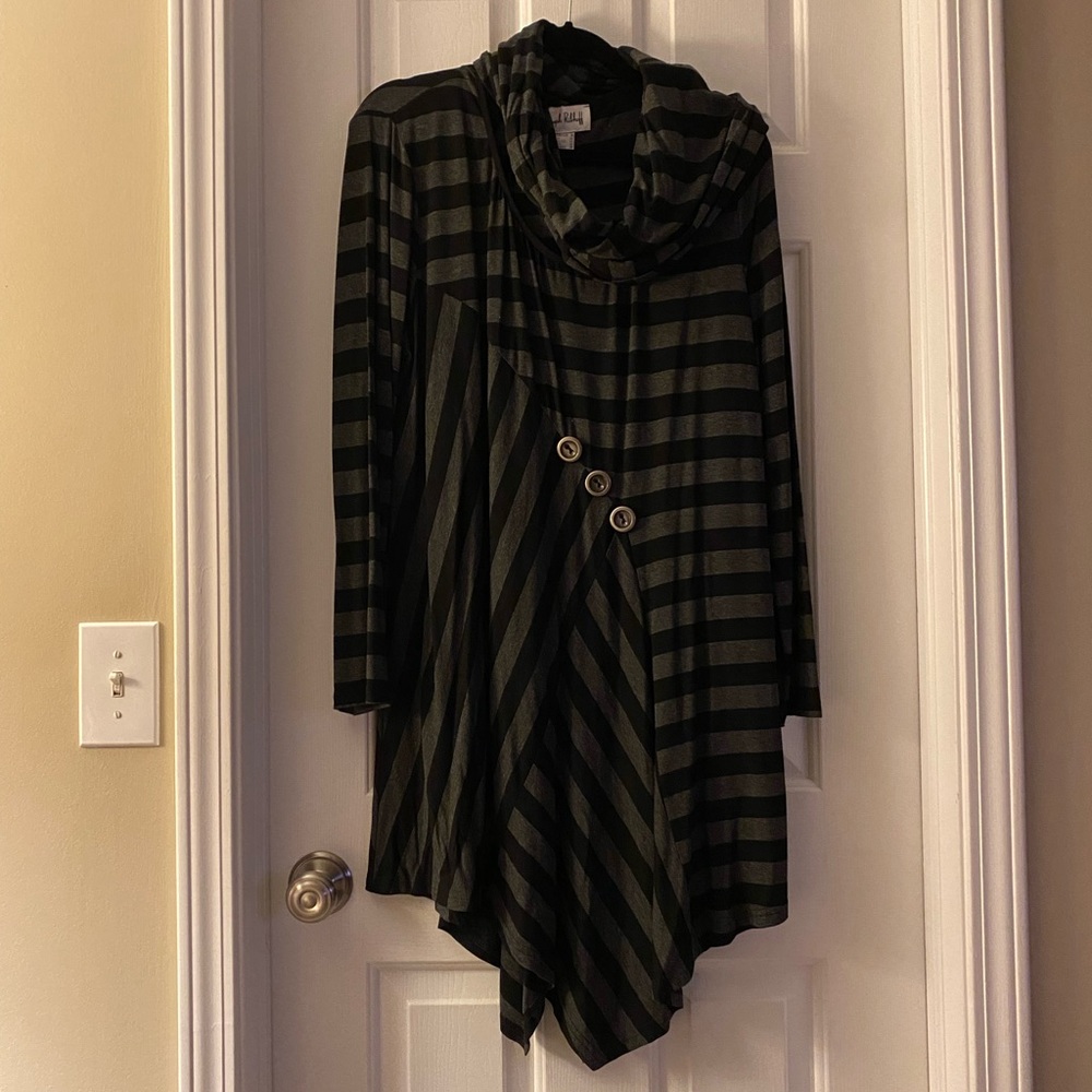 Black and grey Joseph Ripkoff top with scarf